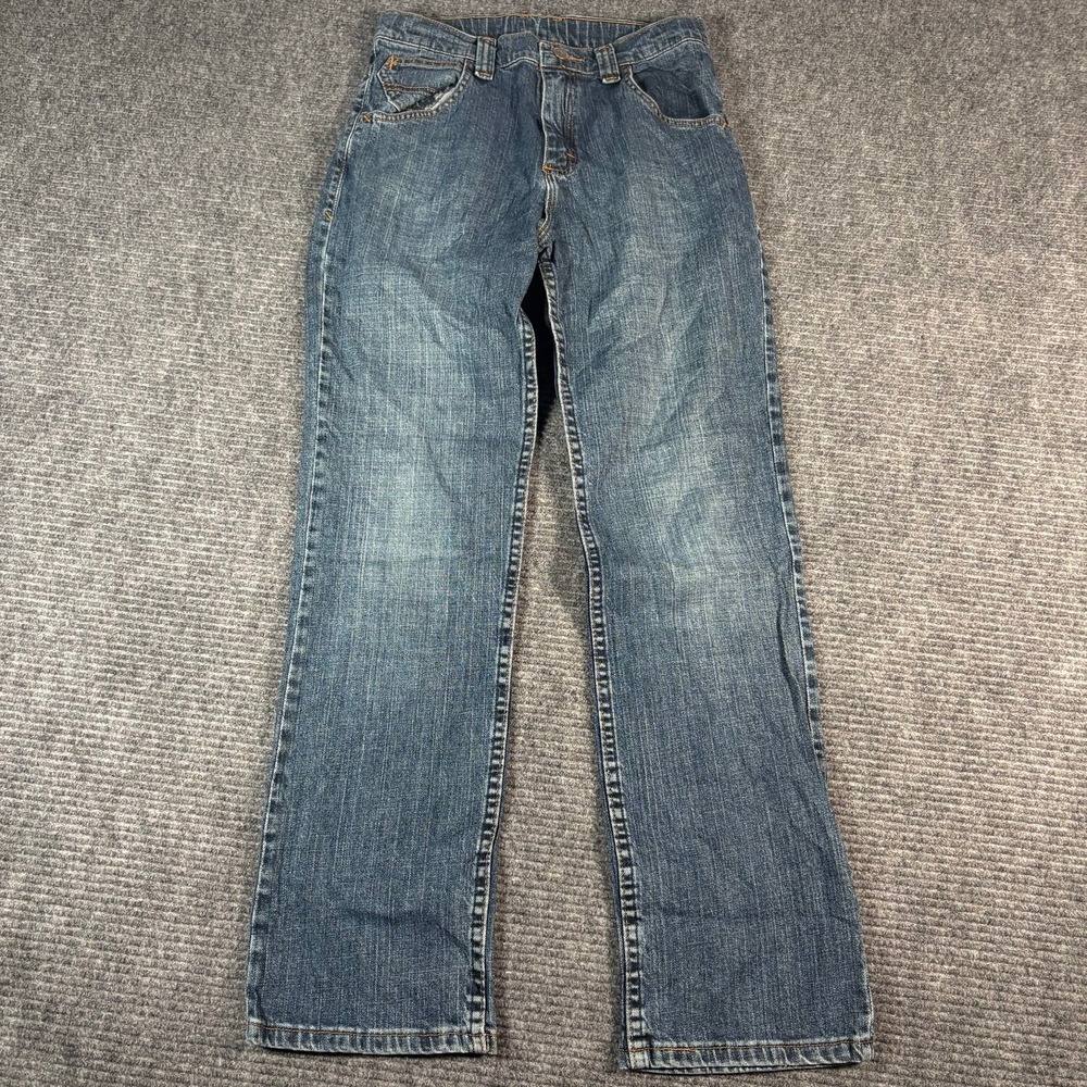 Wrangler Straight Leg Jeans Boys 16 Regular Blue Excellent Adjustable Waist